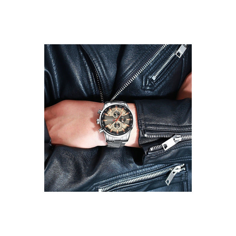 Relojes De Calendario 8351-2 Curren Cronografo  White/gray