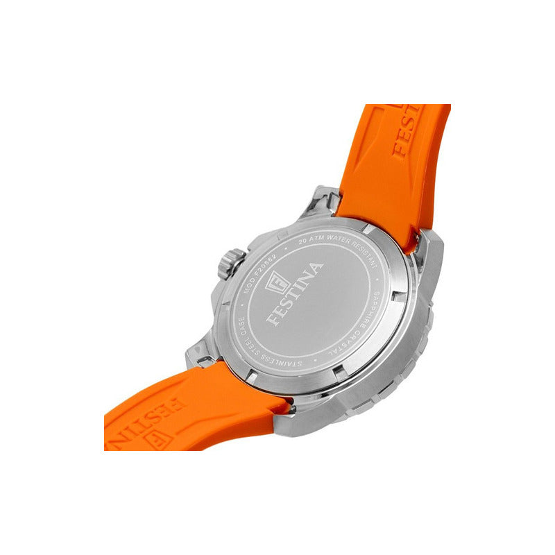 Reloj Festina F20662.2  Deportivo Relojesymas Negro/naranja Plateado Verde