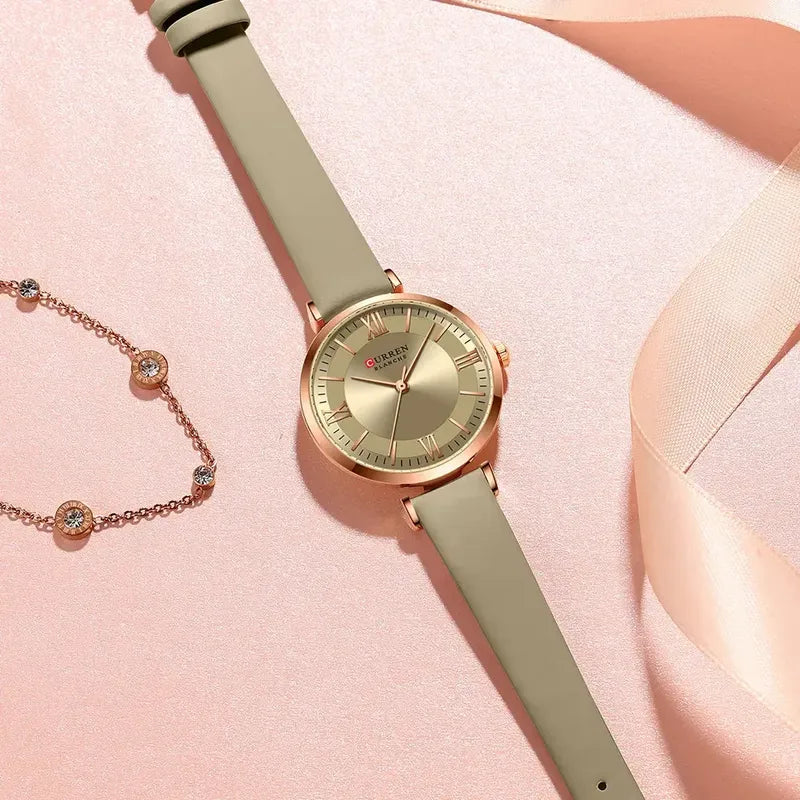 Reloj Curren Serie 9079 Mujer Dama Beige Coral Claro