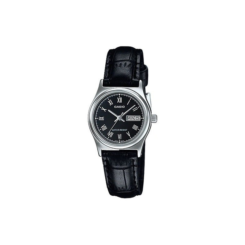 Reloj Casio  Ltp-v006l11b Mujer Fechador Relojesymas Negro Plateado Negro Ltp-v006l-1b