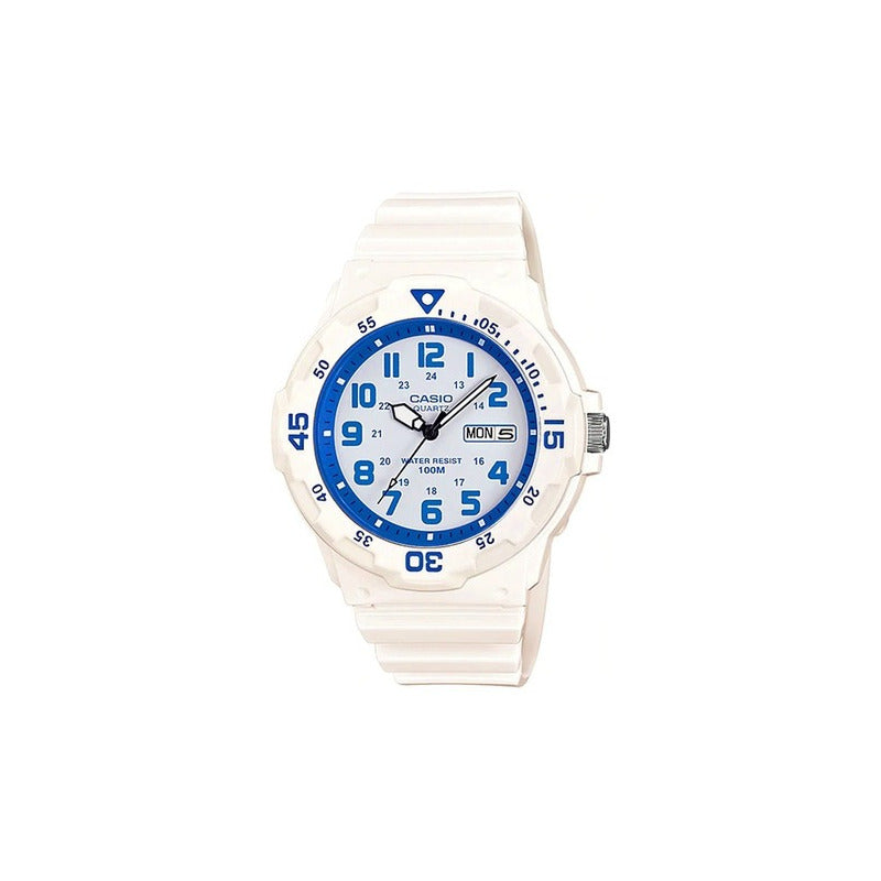 Reloj Hombre Casio Mrw-200hc-7b2 Relojesymas Blanco Celeste Negro