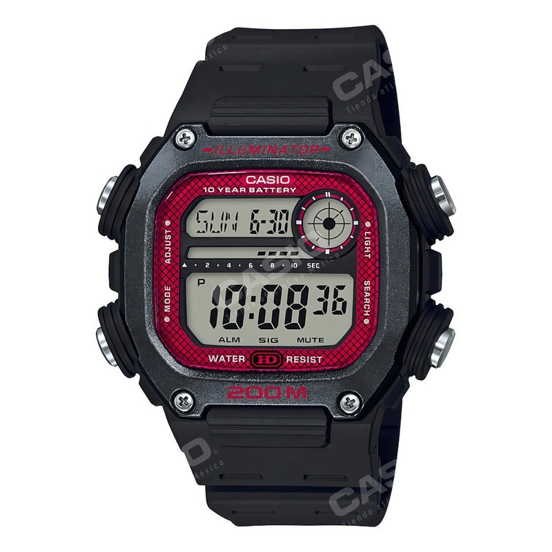 Reloj Pulsera Digital Casio Dw-291 Con Correa De Resina Color Negro - Fondo Gris