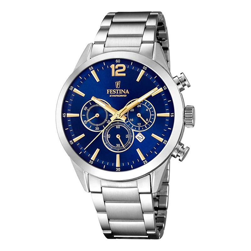 Reloj Festina Hombre F20343.2 Chrono Azul Acero Plateado Azul