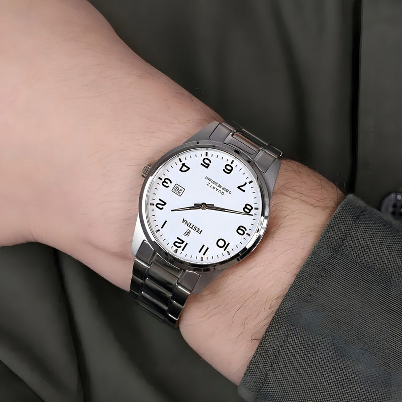 Reloj Festina F20511 Hombre Acero Calendario 5 Atm Color De La Malla Plateado Color Del Bisel Plateado Color Del Fondo Blanco