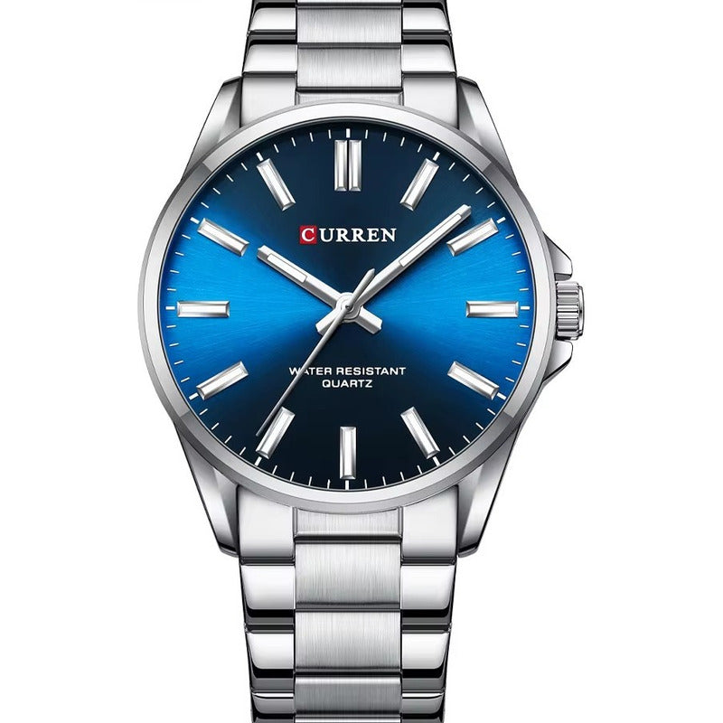 Reloj Para Hombre Curren Curren Kred771903 Plateado Azul