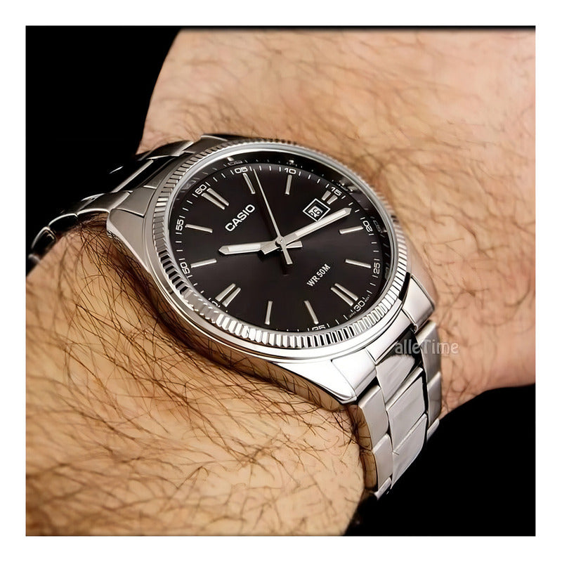 Reloj Casio Hombre Mtp-1302d-1a1vdf Plateado Negro