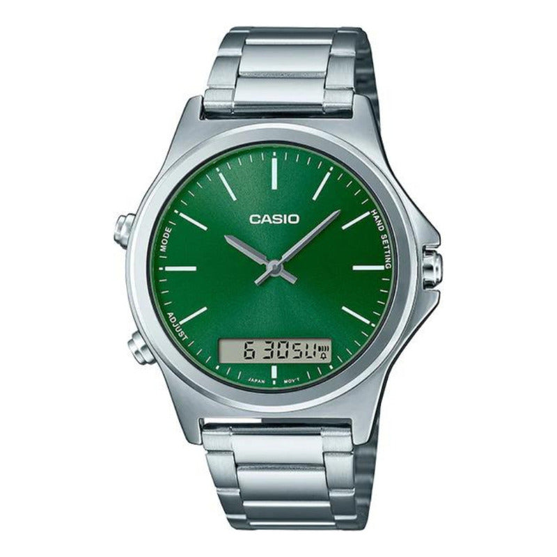 Reloj Casio Hombre Mtp-vc01d-3eudf Plateado Verde