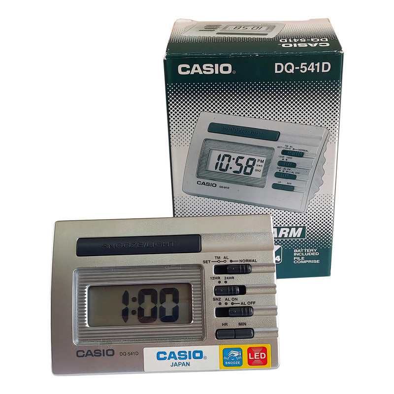 Reloj Despertador Digital Casio Plateado - Dq-541-8r