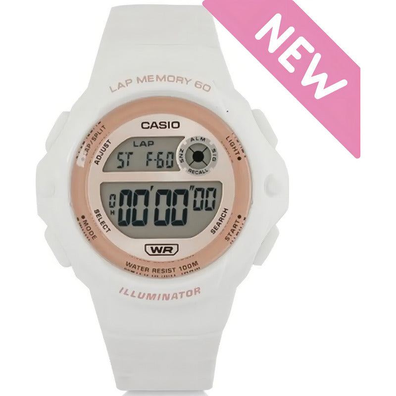 Reloj Casio Digital Lws-1200h-7a2 60 Laps 100m Casiocentro Blanco