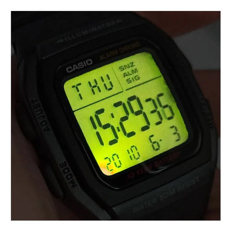Reloj Casio Hombre W-96h-2a Sumergible Original Negro Azul Gris Oscuro