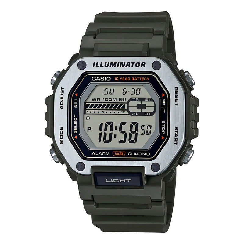 Reloj Casio Mwd-110h-3avdf Cuarzo Hombre Verde Verde Majestuoso Plata Black