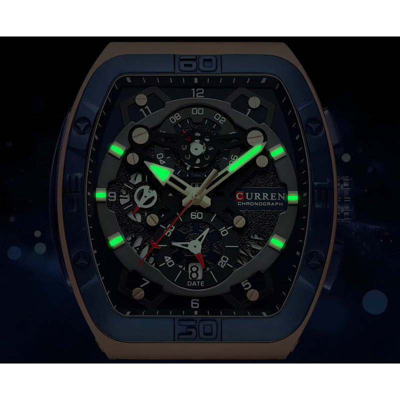 Reloj Curren 8443 Para Hombre Con Malla De Silicona Roja Rojo Negro