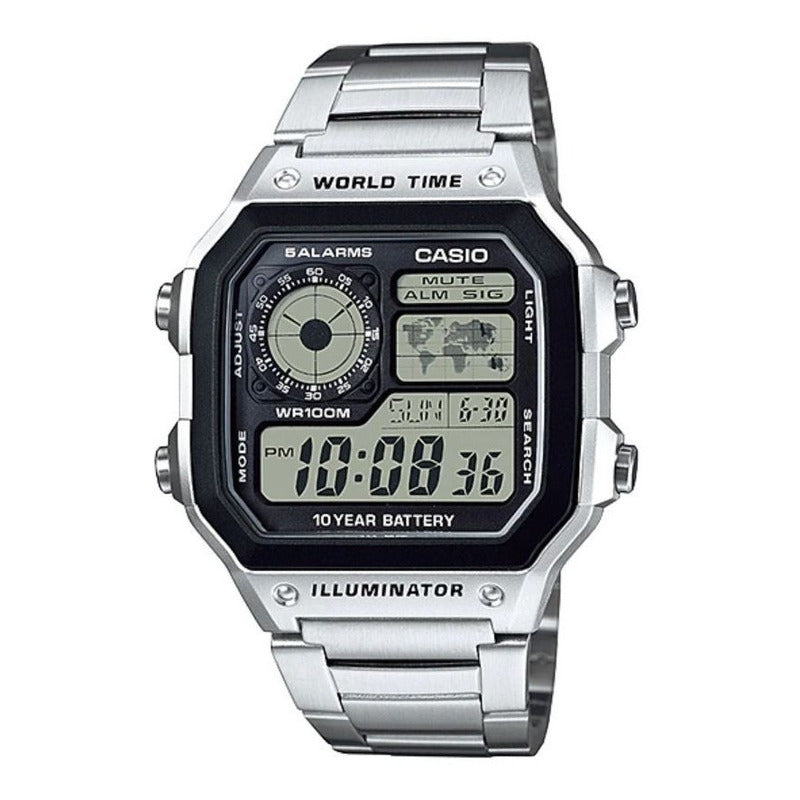 Reloj Casio Ae-1200whd-1 Relojesymas Plateada