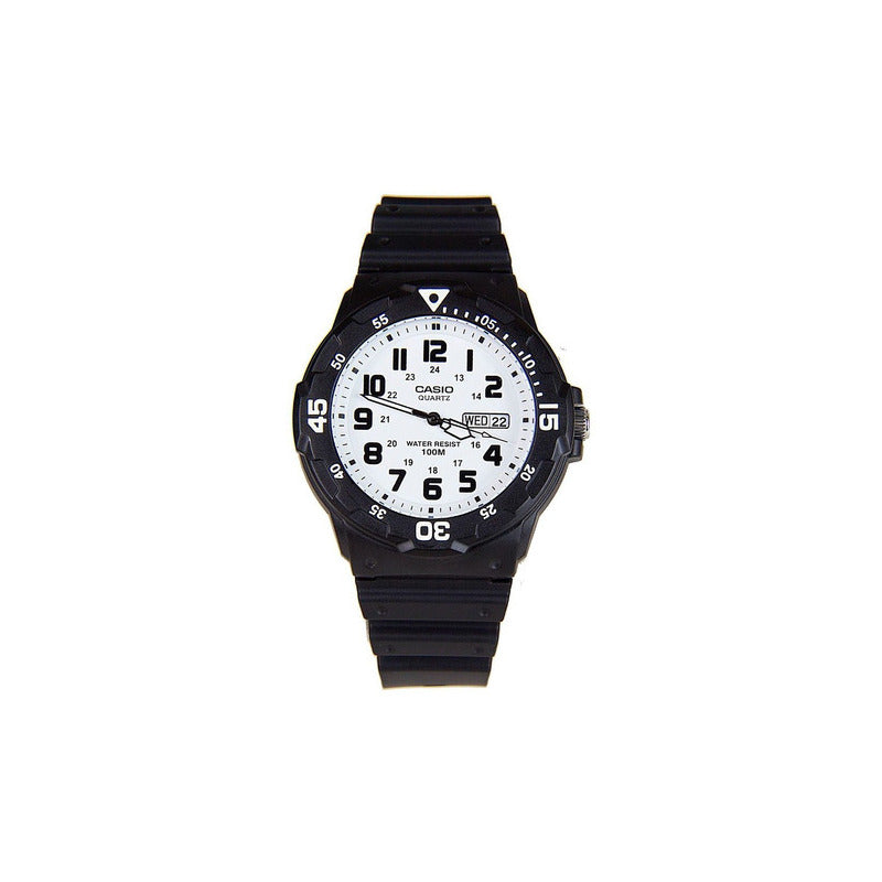 Reloj Casio Analogo Varón // Mrw-200h-7bv Color De La Correa Negro Color Del Bisel Negro Color Del Fondo Blanco