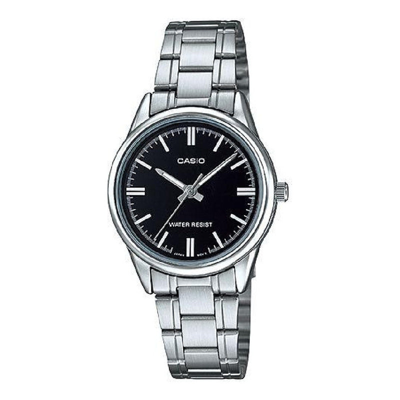 Reloj Mujer Casio Ltp-v005d-1a Original Plata Plata Negro
