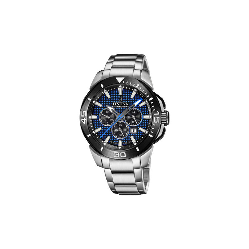 Reloj Festina Hombre F20641/2 Chrono Bike Original Plateado Negro Azul