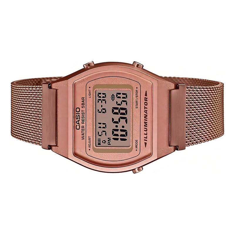 Reloj Digital Vintage Casio B640wmr 5ad Para Mujer, Correa Rosa, Color Bisel, Color Rosa, Color De Fondo Positivo Rose Relojes De Muñeca