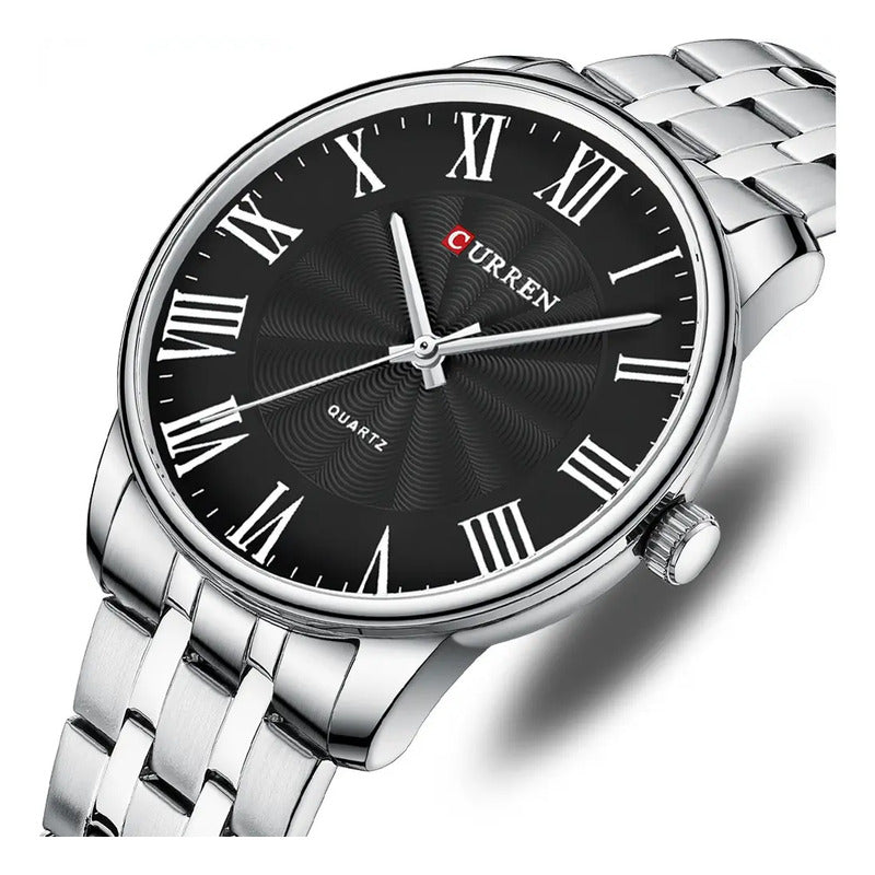 Reloj De Hombre Con Esfera Grande Curren 8422-2 Plateado Silver/black