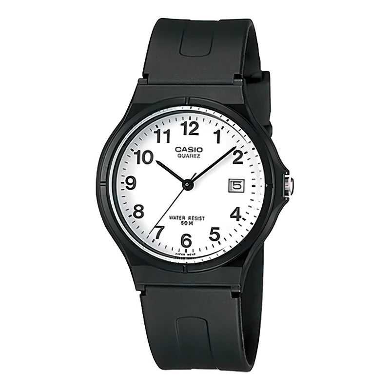 Reloj Casio Original Mw-59-7b Hombre Analogico Fecha Color De La Malla Negro Color Del Fondo Blanco
