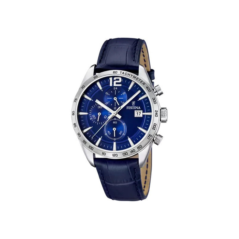 Reloj De Pulsera Festina Timeless Chronograph F16760-2  Azul Plata
