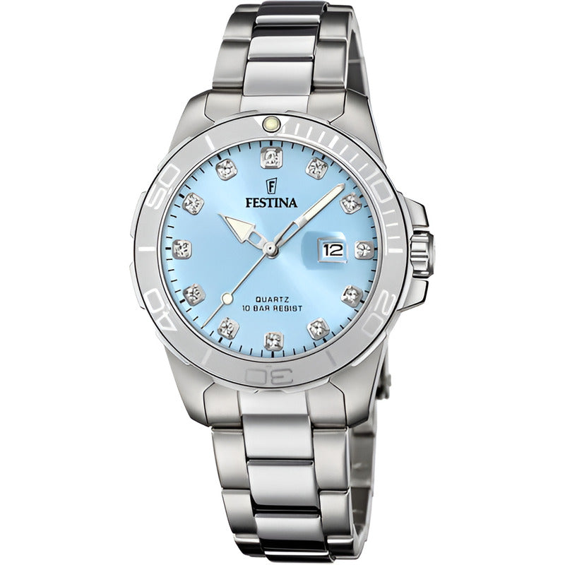 Reloj Festina F20503.5 Mujer Cuarzo Acero Inoxidable Plateado Plateado Celeste