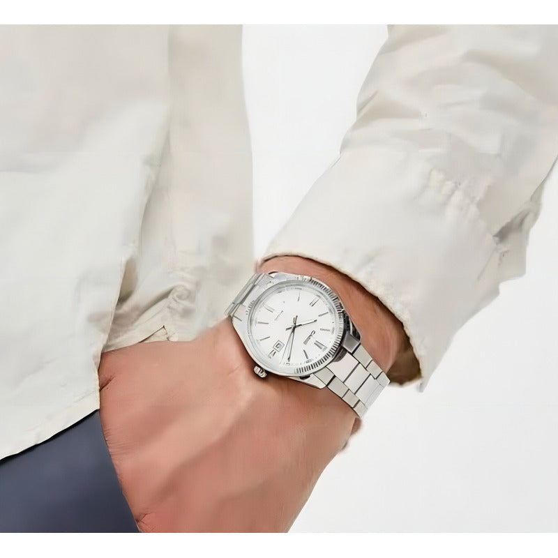 Reloj Casio Hombre Mtp-1302d-7a1vdf Plateado Blanco