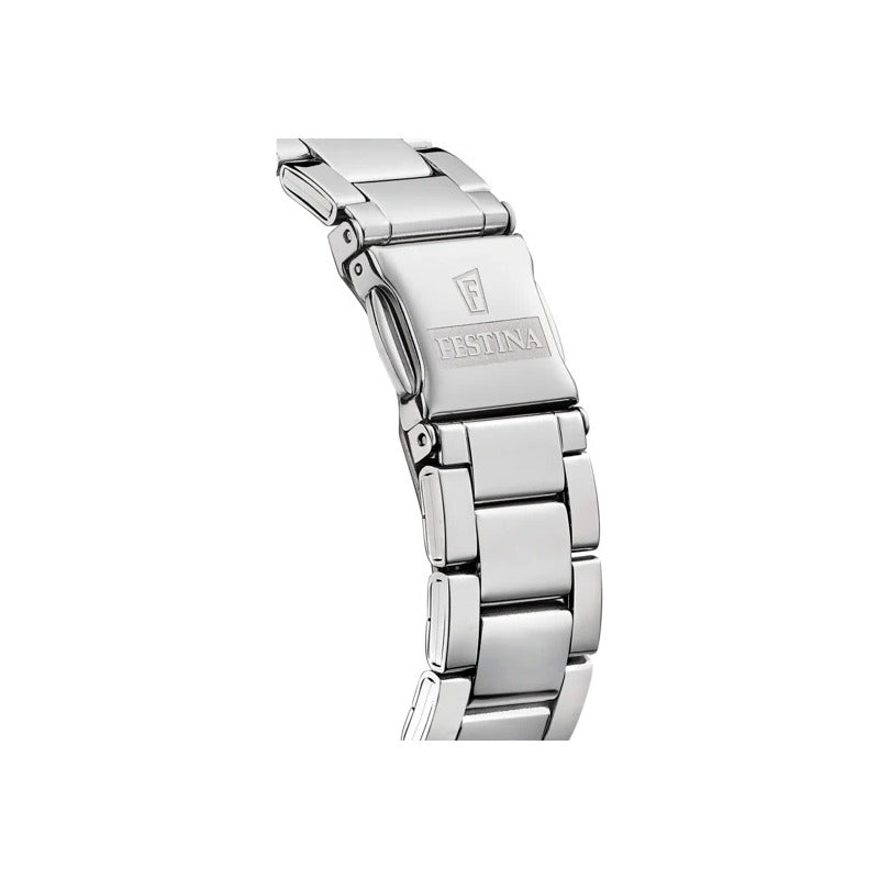 Reloj De Mujer Festina Boyfriend Con Piedras De Acero F16790 Plateado Lavanda / Lila