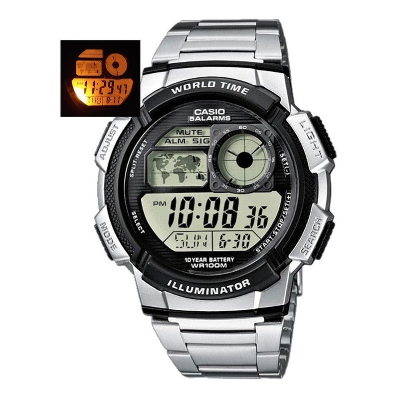 Reloj Casio Hombre Ae-1000wd-1a Relojesymas Plateado Negro