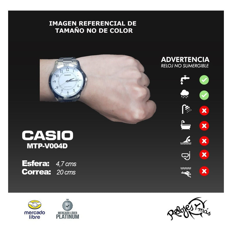 Reloj Casio Hombre Mtp-v004d Colores Surtos/relojesymas