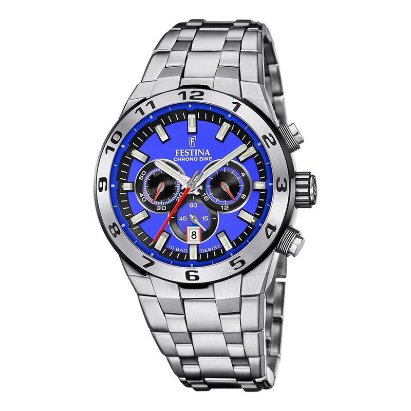 Reloj Festina Hombre F20670/3 Chrono Bike Original Plateado Plateado Azul