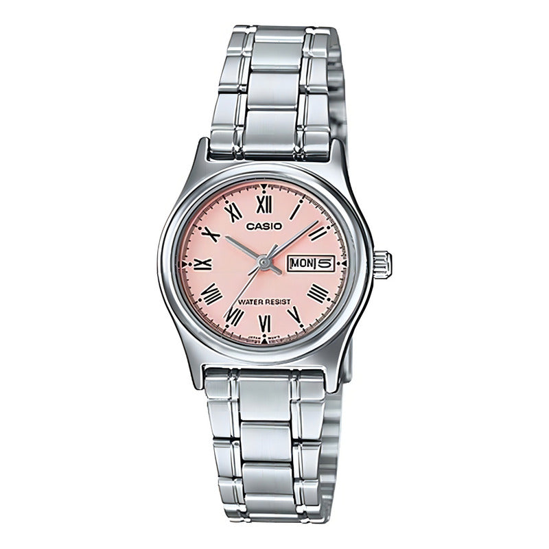Reloj Casio Ltp-v006d-4b Mujer Plateado Rosa