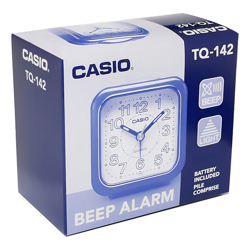 Reloj Despertador Casio Tq-142-4 Color Rojo Rojo 4