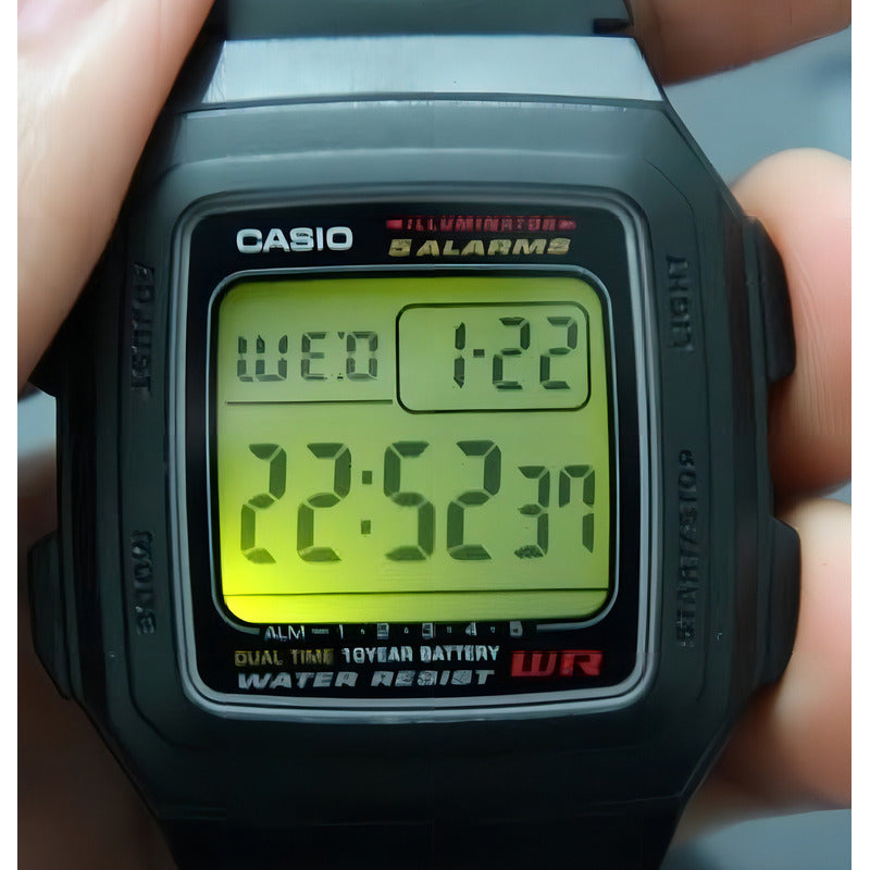 Reloj Casio F-201wa-1adf Cuarzo Hombre Negro Natural