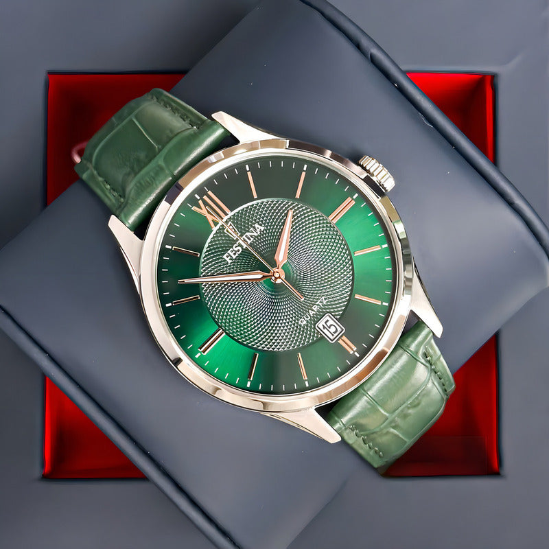 Reloj De Hombre Festina F20426/7, Con Correa De Cuero Plateado