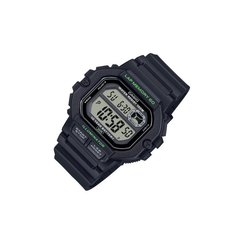Reloj Casio Ws-1400h-1av, 60 Laps De Cronometro, 10 Años Negro Agua