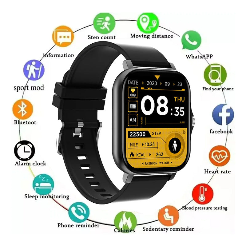 Smart Watch Bluetooth Derwye Negro Negro Silicona