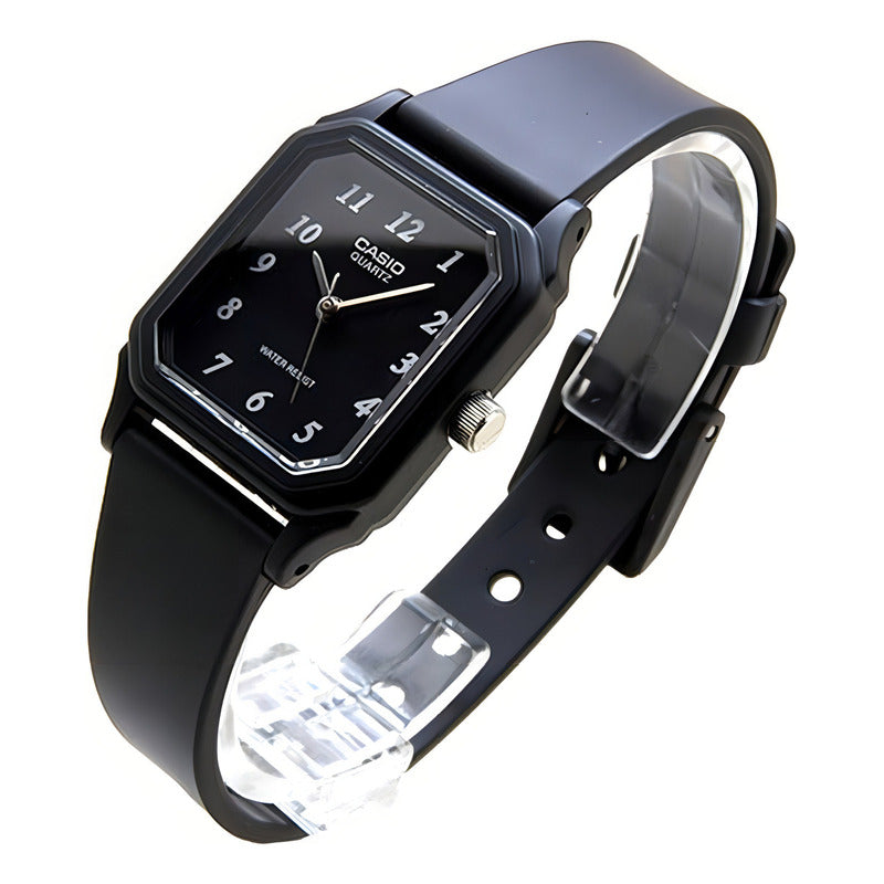 Reloj Casio Clásico Para Mujer, Con Correa Negra Y Fondo Blanco Negro