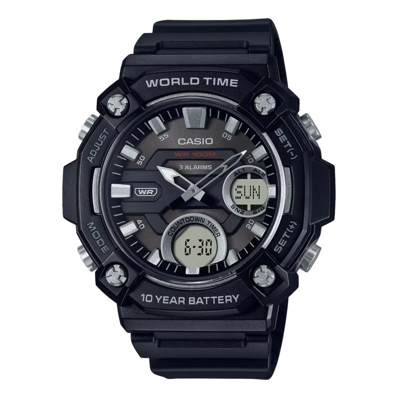 Reloj Digital Casio Aeq-120w-1av Analogo Digital Original Negro
