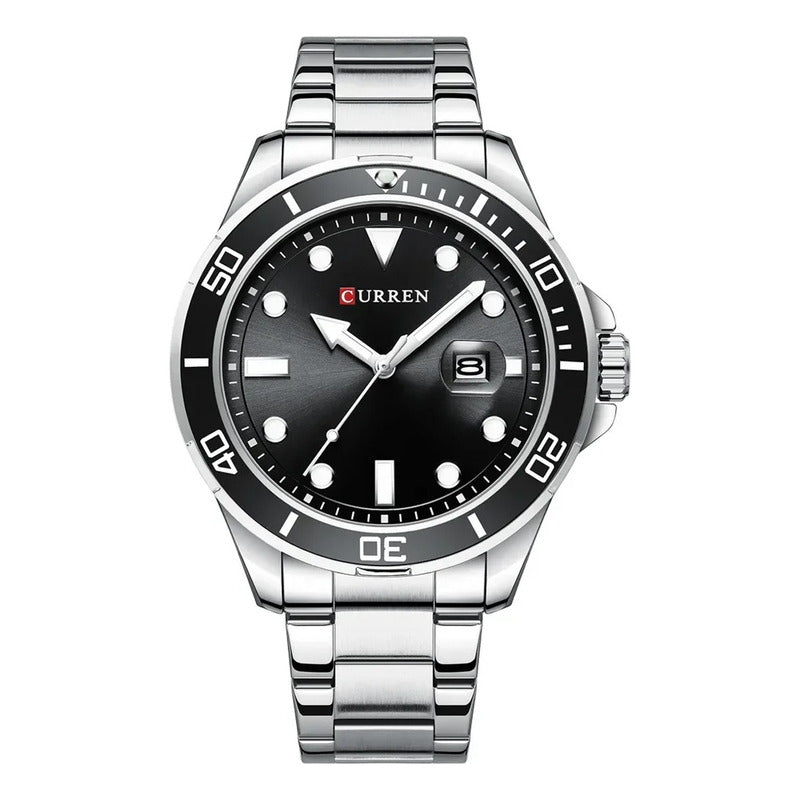 Reloj Curren 8388-1 Hombre Metal Plateado Plateado Plata Negro Negro