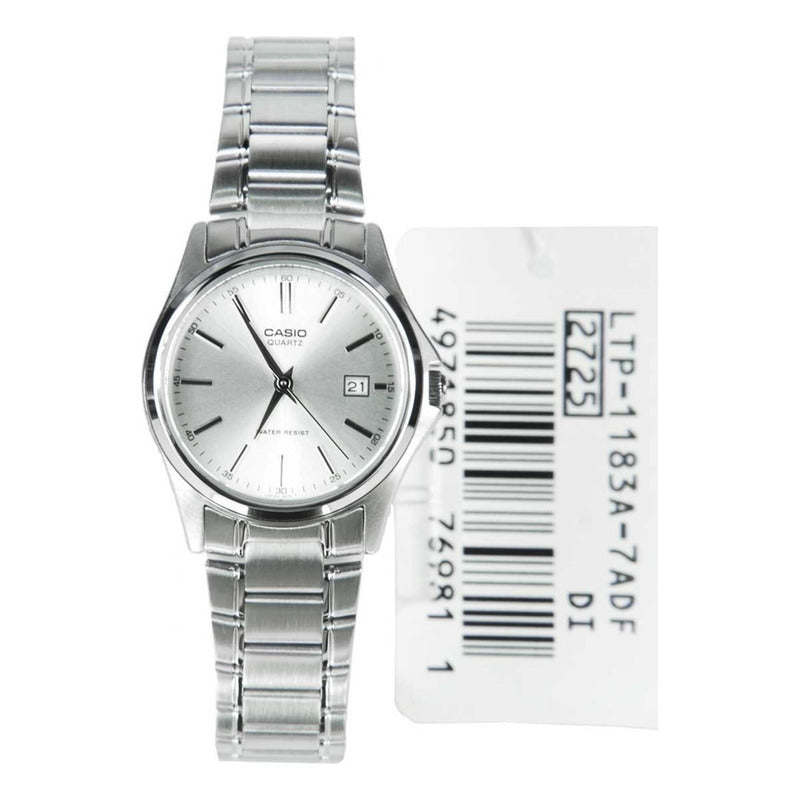 Reloj Casio Para Mujer Ltp-1183a-7a De Cuarzo Con Correa Plateada Plateado