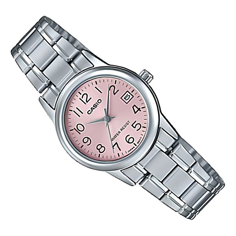 Reloj Casio Ltp-v006d-4b Mujer Plateado Rosa