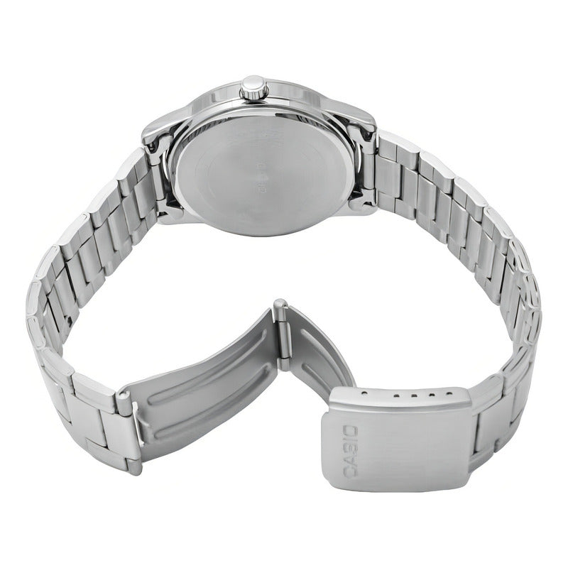 Reloj Casio Mtp-vc01d-2e De Hombre Digital Y Análogo Con Correa De Acero Inoxidable Plateado Azul