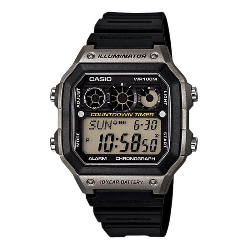 Reloj De Pulsera Casio Youth Ae-1300wh-8a Relojesymas Negro Gris/negro Negro