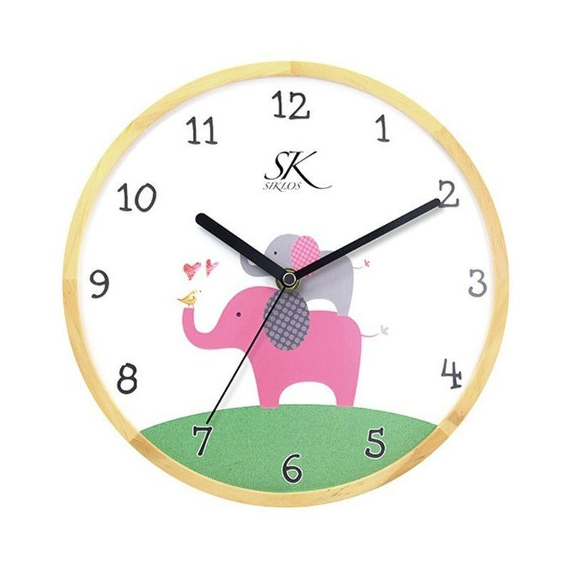 Reloj Pared Madera Siklos 25cm Silencioso Infantil Sinvidrio Marrón Claro Diseño Infantil