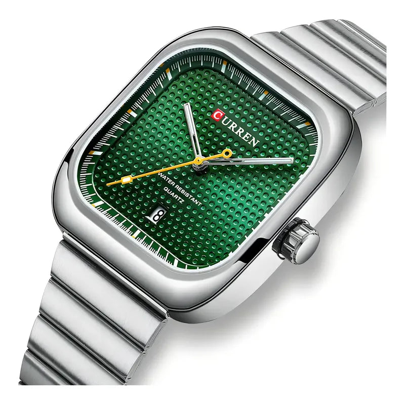 Relojes De Cuarzo Curren Classic Calendario Curren 8460-2 Verde Plata
