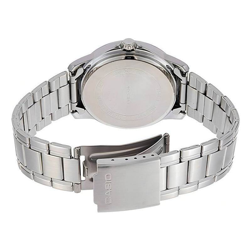 Reloj Para Unisex Casio Mtpv004d-1b2udf Plateado Negro Mtp-v004d-1b2