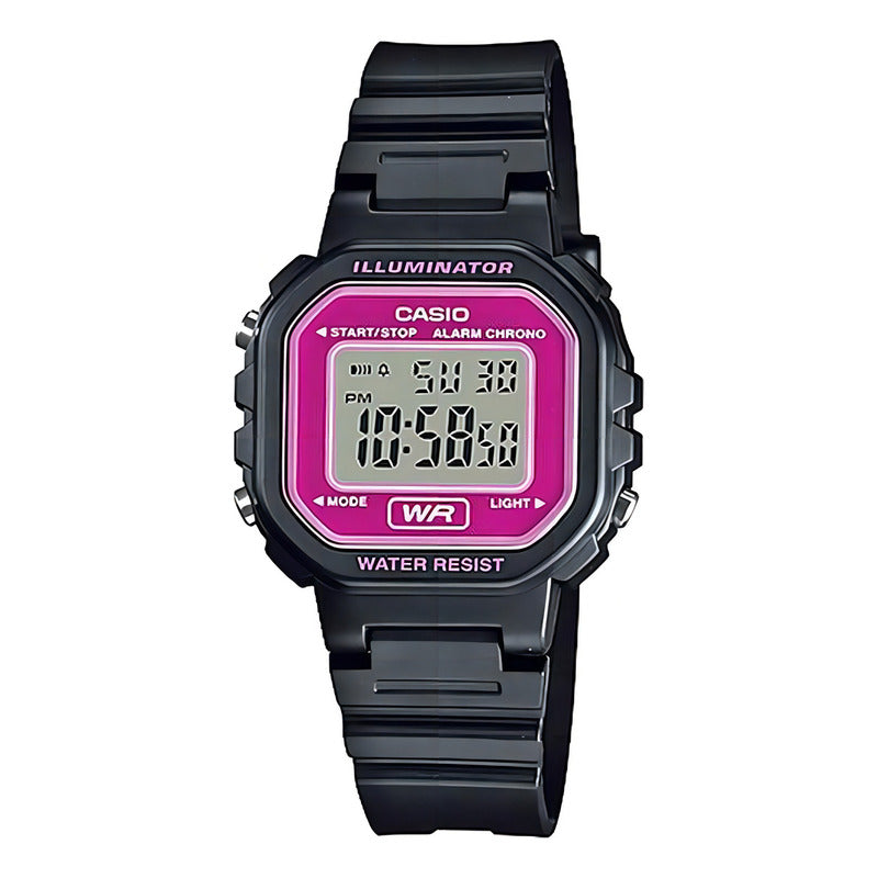Reloj Casio La-20wh-4a Digital Rosa Para Mujer Negro