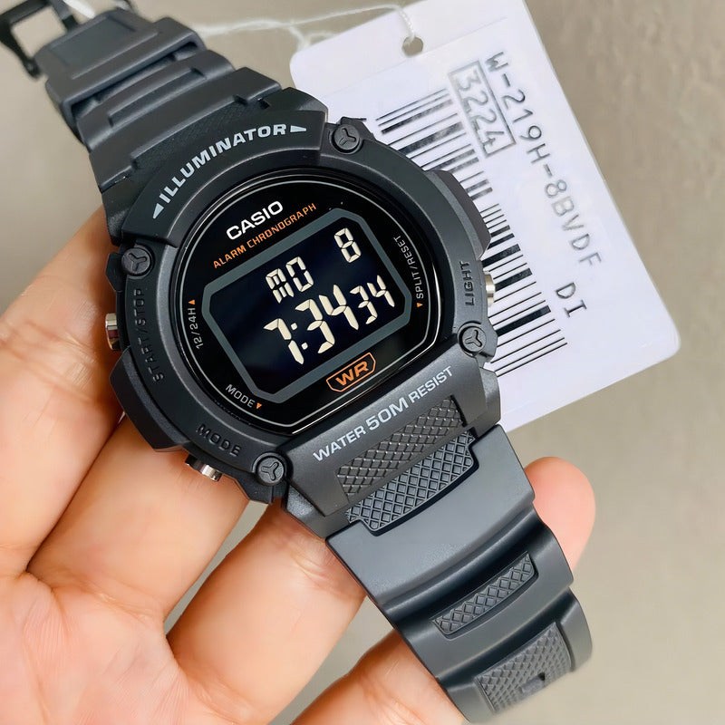 Reloj Casio W219h-8bvdf Digital Hombre Correa - Fondo 8b Grafito Negro
