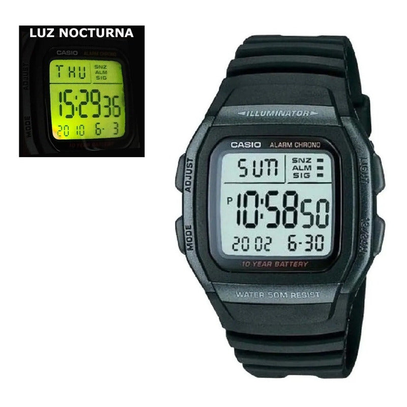 Reloj Casio Hombre W-96h Colores Surtidos/relojesymas Negro 1b