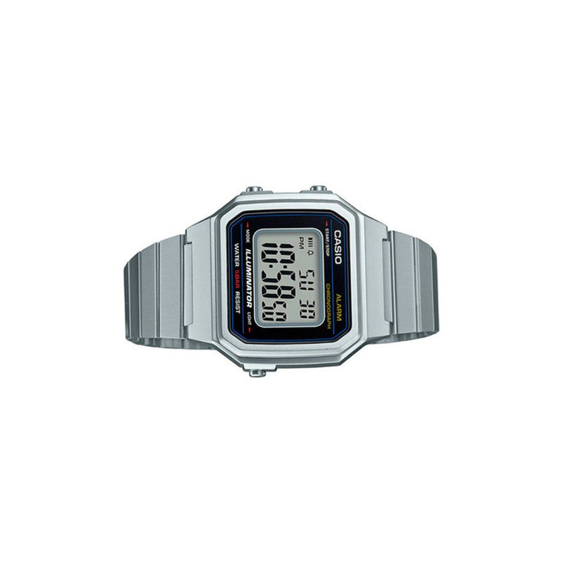 Reloj Mujer Casio B650wd-1a Plateado Digital / Color Del Fondo Gris